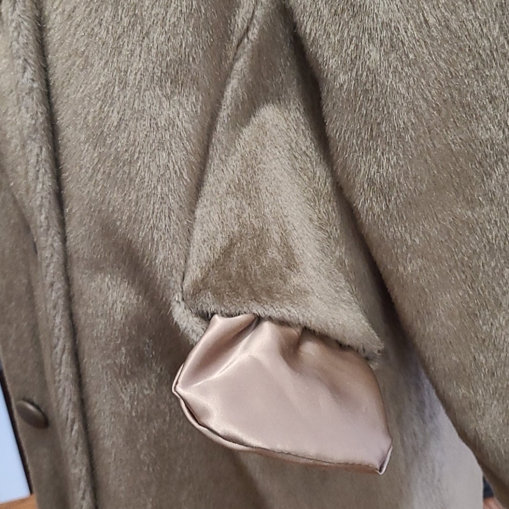 Vintage Fur Coat Brazotta Greenblatt's Fairmoor 1940s Blonde Light Brown Knee Lg - Picture 7 of 11